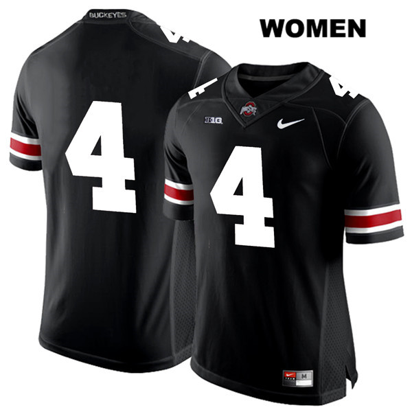 Ohio State Buckeyes Women's Jordan Fuller #4 White Number Black Authentic Nike No Name College NCAA Stitched Football Jersey TA19S74BF